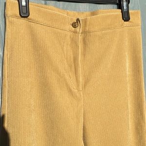 Vintage High Waisted Velour Wide Leg Pants Tan M